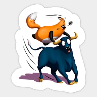 Fox and bull Sticker